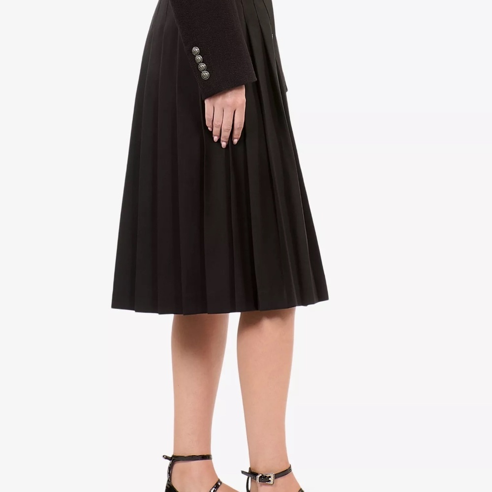 🖤✨ NWT The Kooples Button-Embellished Pleated Wool Midi Skirt | $435 RETAIL! - Picture 3 of 10